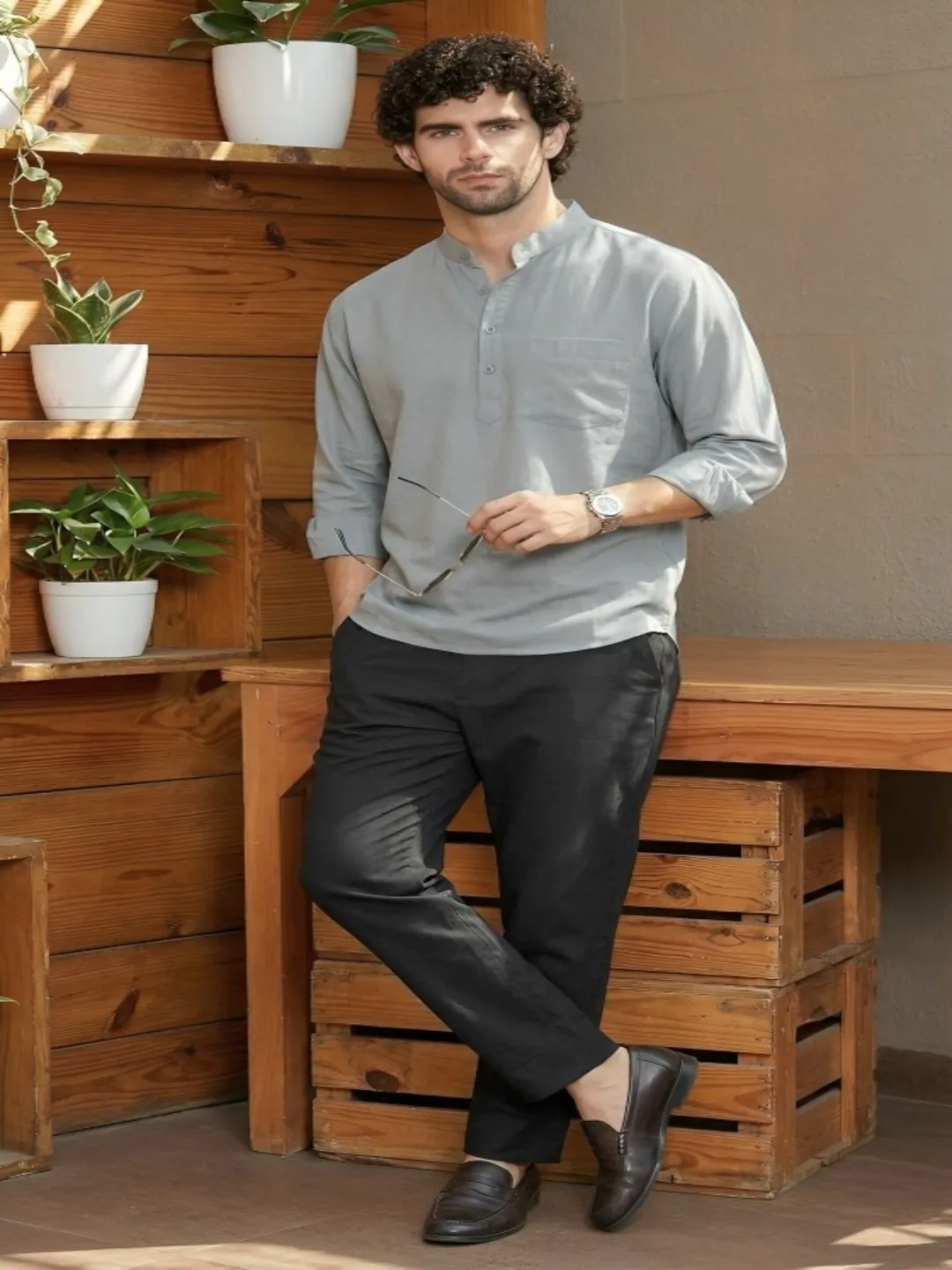 Classic Cotton Short Kurta for Men